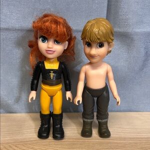 Disney Frozen Jakks Pacific Kristoff and Anna Toddler Dolls 6 inches tall